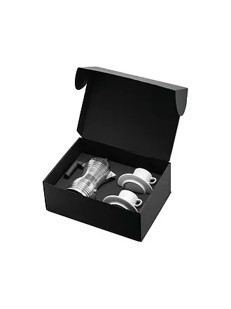 ALESSI | Espressomaschine - Set mit Tassen 3-tlg Alu / Porzellan | 